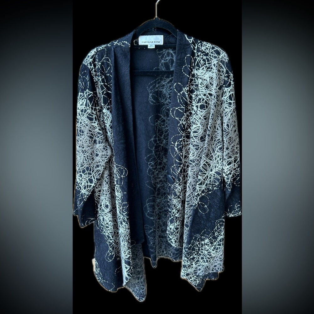 Plus size Caroline Rose embroidered swing topper